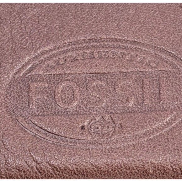 Fossil Brown Leather Wallet Snap Tab Close - Picture 7 of 14